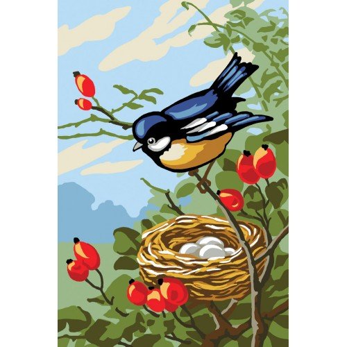 Printed tapestry canvas - Bird with nest