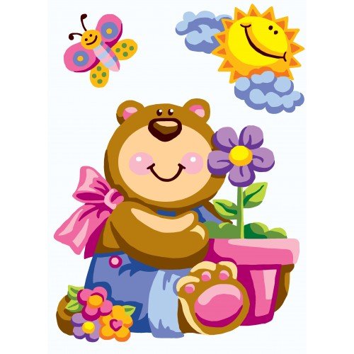 Cañamazo estampado - Osito de peluche