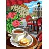 Cañamazo estampado - Cafe