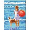 Printed tapestry canvas - Girl with ball