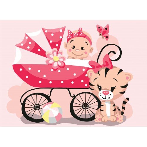 Printed tapestry canvas - It's a girl!