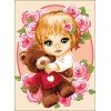 Printed tapestry canvas - Teddy bear for a girl