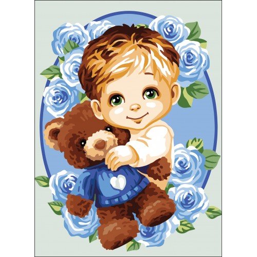 Printed tapestry canvas - Teddy bear for a boy