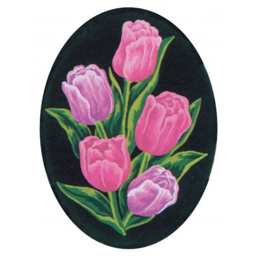 Printed tapestry canvas - Tulips, Oval