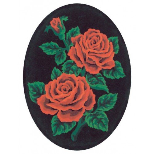 Printed tapestry canvas - Roses, Oval