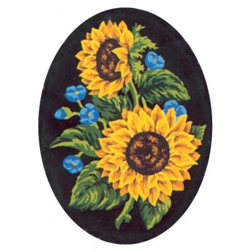 Cañamazo estampado - Girasoles, Oval