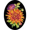 Printed tapestry canvas - Flowers with black Backround
