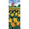 Cañamazo estampado - Campo de tulipanes