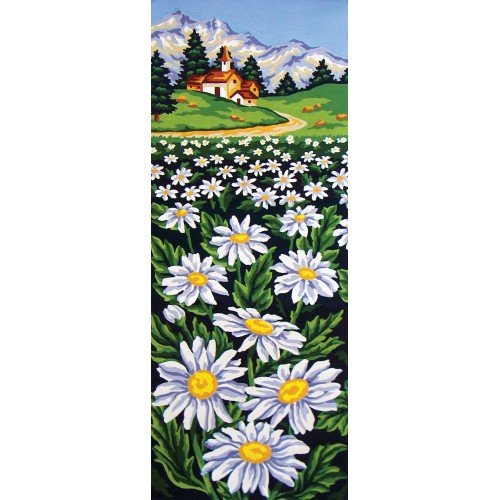 Cañamazo estampado - Campo de margaritas