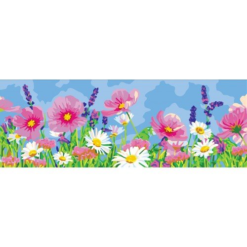 Cañamazo estampado - Campo de flores