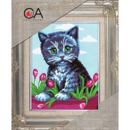 Collection D'Art - Kitten in tulips