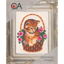 Collection D'Art - Kitten in Rose Basket