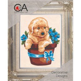 Collection D'Art - Puppy in Flower Pot