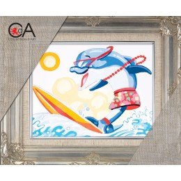 Collection D'Art - Dolphin Surfboard Riding