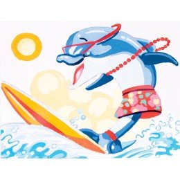 Collection D'Art - Dolphin Surfboard Riding