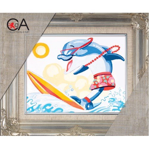 Collection D`Art - Montar en tabla de surf con delfines