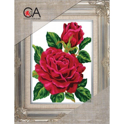 Collection D'Art - Red Rose and Rose Bud
