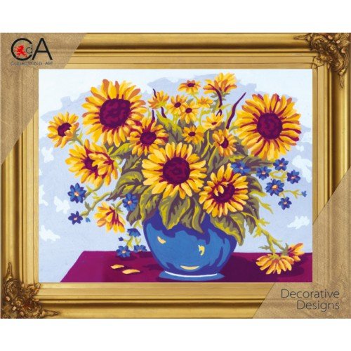 Collection D`Art - Girasoles en cuenco azul