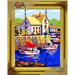 Collection D'Art - Boats in small port