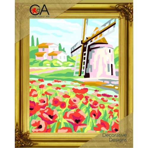 Collection D'Art - Windmill and poppies
