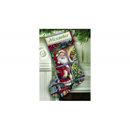 Dimensions - Candy cane Santa stocking