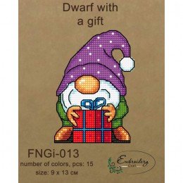 Embroidery Craft - Dwarf with a gift