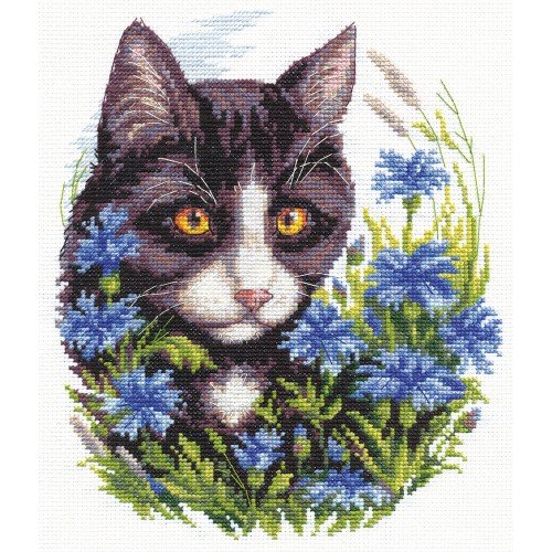 Klart - Cat in Cornflowers