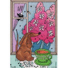 Klart - Spring outside the window. Dog