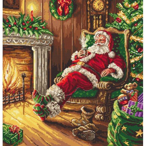 LetiStitch - Santa's rest by the chimney