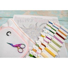 LetiStitch - Three Chicks with Daffodils and Egg