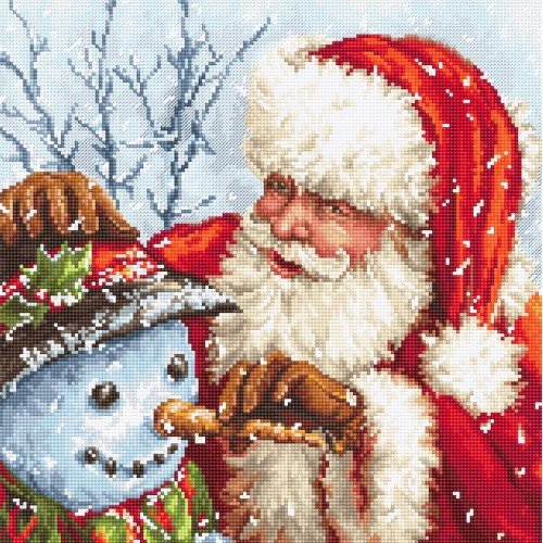 LetiStitch - Papá Noel y el muñeco de nieve
