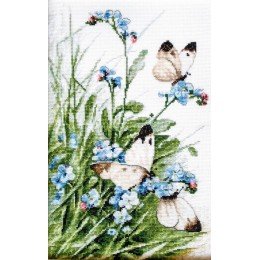 LetiStitch - Butterflies and bluebird flowers
