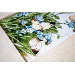 LetiStitch - Butterflies and bluebird flowers