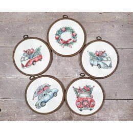 LetiStitch - Christmas retro cars