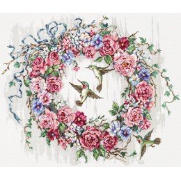 LetiStitch - Hummingbird wreath