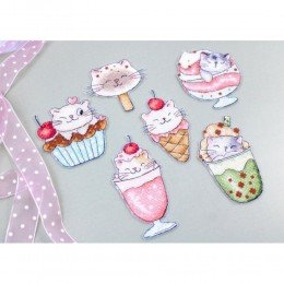 LetiStitch - Gatitos de verano 6pcs.