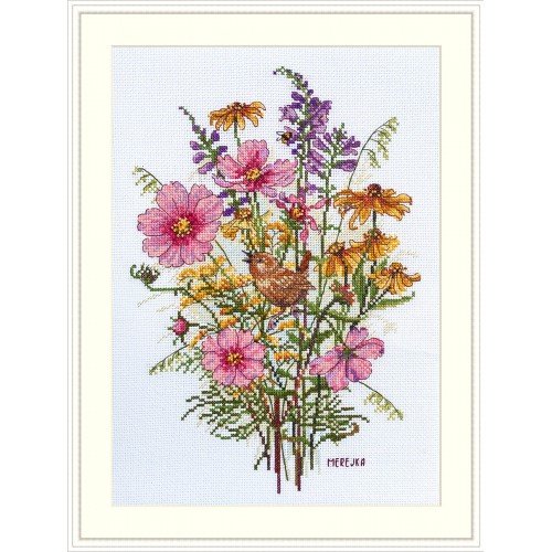 Merejka - September Flowers and Wren