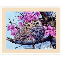 Merejka - Two Owls in Spring Blossom