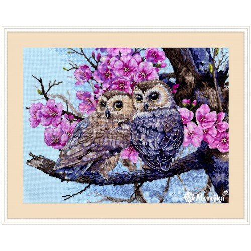 Merejka - Two Owls in Spring Blossom