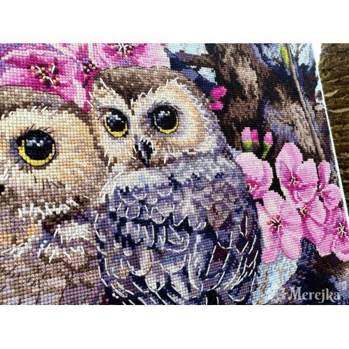 Merejka - Two Owls in Spring Blossom