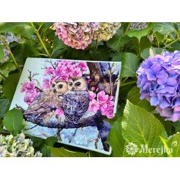 Merejka - Two Owls in Spring Blossom