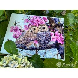 Merejka - Two Owls in Spring Blossom