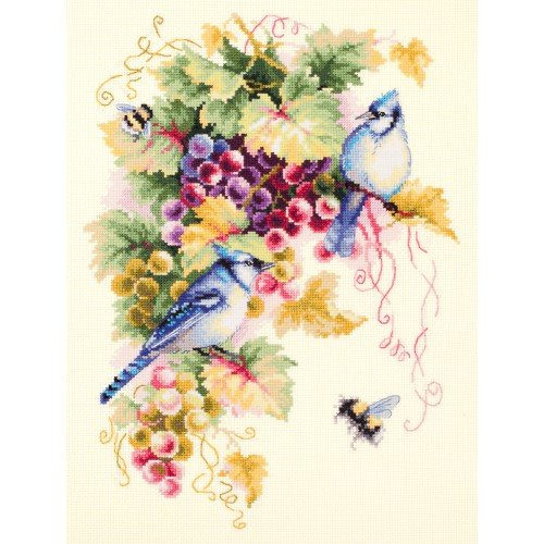 Magic Needle - Arrendajo azul y uvas