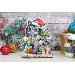 MP Studia - Decoración del árbol de Navidad Gato con guirnalda