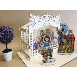 Soporte de madera para decorar 'Belén'