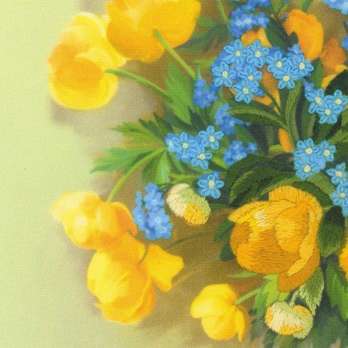 Riolis - Globe Flowers. Satin Stitch