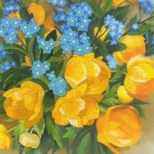 Riolis - Globe Flowers. Satin Stitch