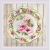Riolis - Plate with Pink Poppies. Satin Stitch