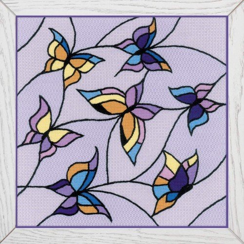 Riolis - Pannel Stained Glass Window. Butterflies