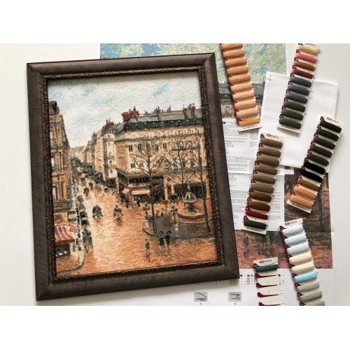 Riolis - La calle Saint-Honoré según el cuadro de C. Pissarro